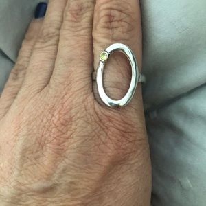 Silver oval ring